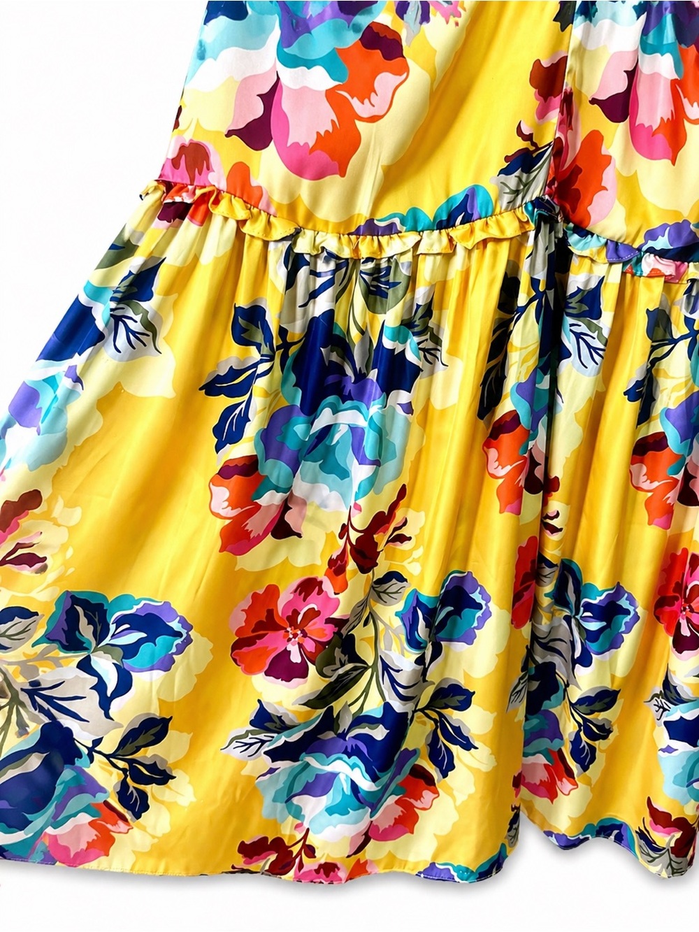 Boston Proper Yellow Floral V-Neck Maxi Dress - Picture 4 of 12